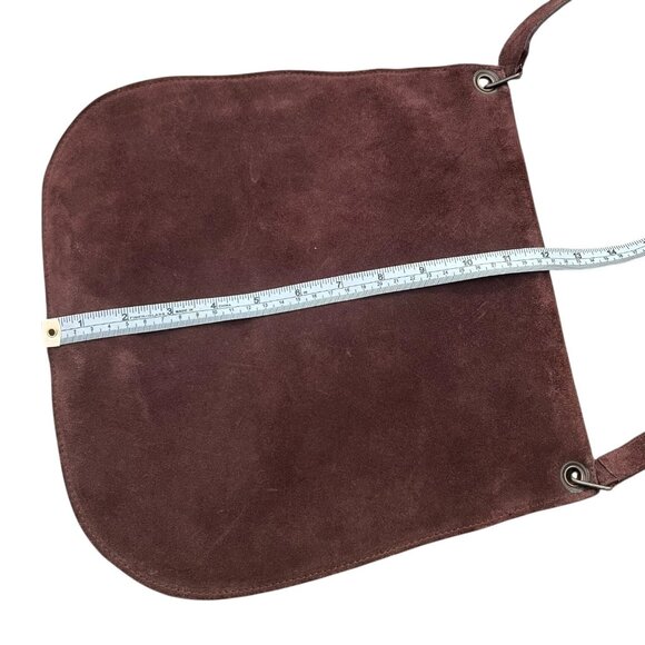 Patrizia Pepe Suede Leather Flap Buckle Crossbody Satchel‎ Brown Western Boho - Picture 13 of 16